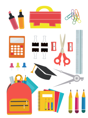 免費學(xué)生文具用品矢量工具模板下載 AI格式、1024像素、編號25689627